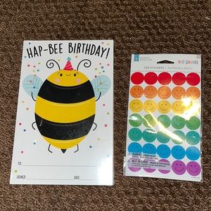 New, “Hap-Bee birthday” teacher handouts, and 105 smiley stickers!